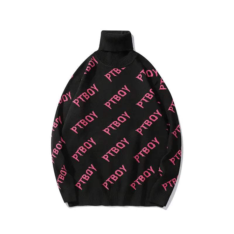 Boy Turtleneck Loose Sweater Street Style Pullover