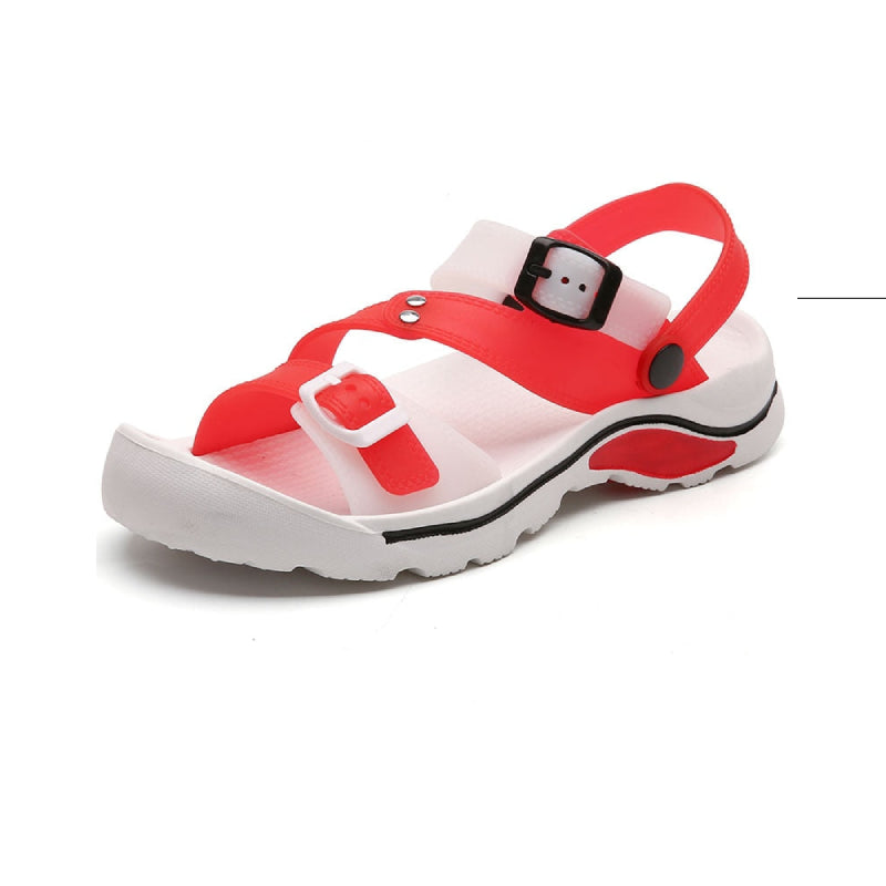 Breathable Multicolor Beach Fashion Sandals - White Red