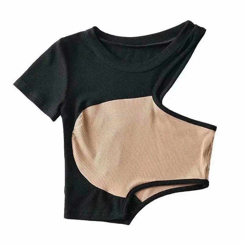 Breathable Топ One Sholder Out Crop Top
