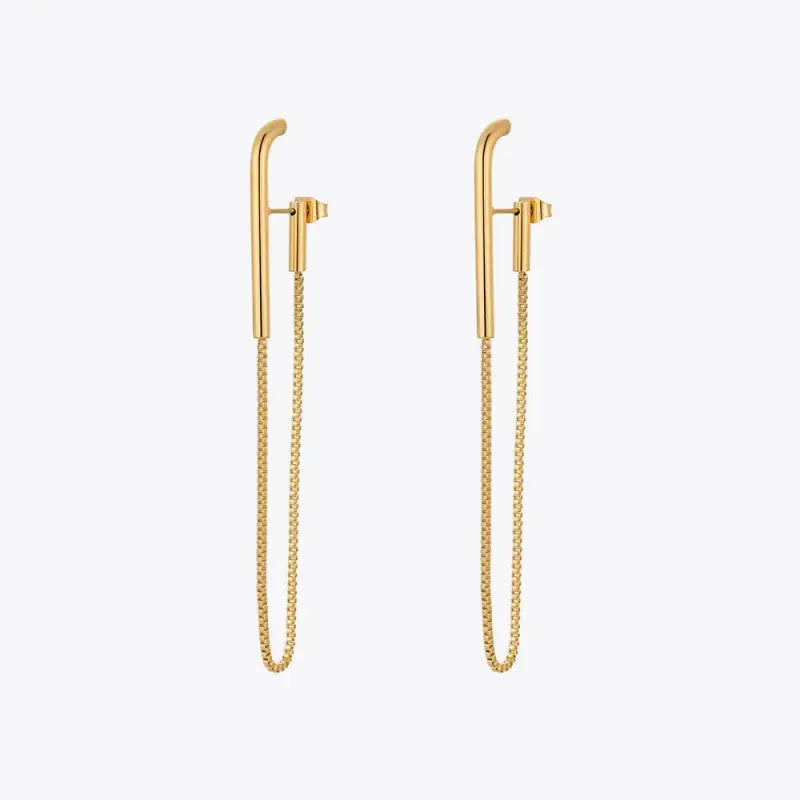 Brincos Stainless Steel Drop Earrings