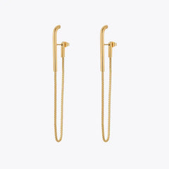 Brincos Stainless Steel Drop Earrings