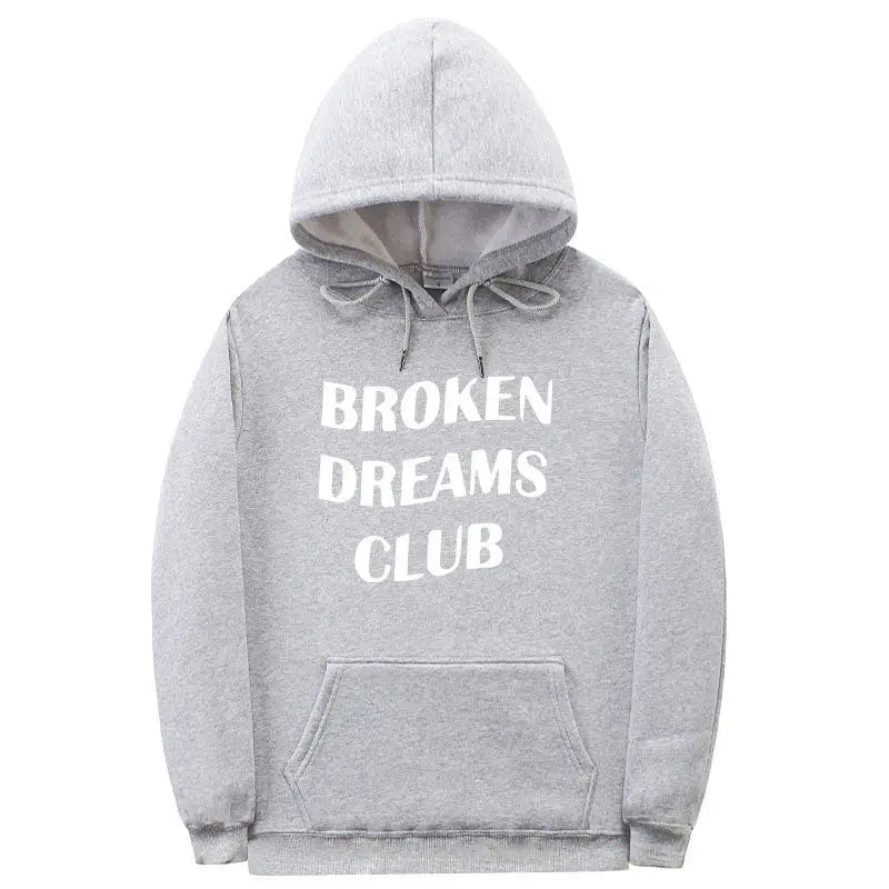 Broken Dreams Club Hoodie Soft Cotton Pullover Grey / S