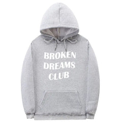 Broken Dreams Club Hoodie Soft Cotton Pullover Grey / S