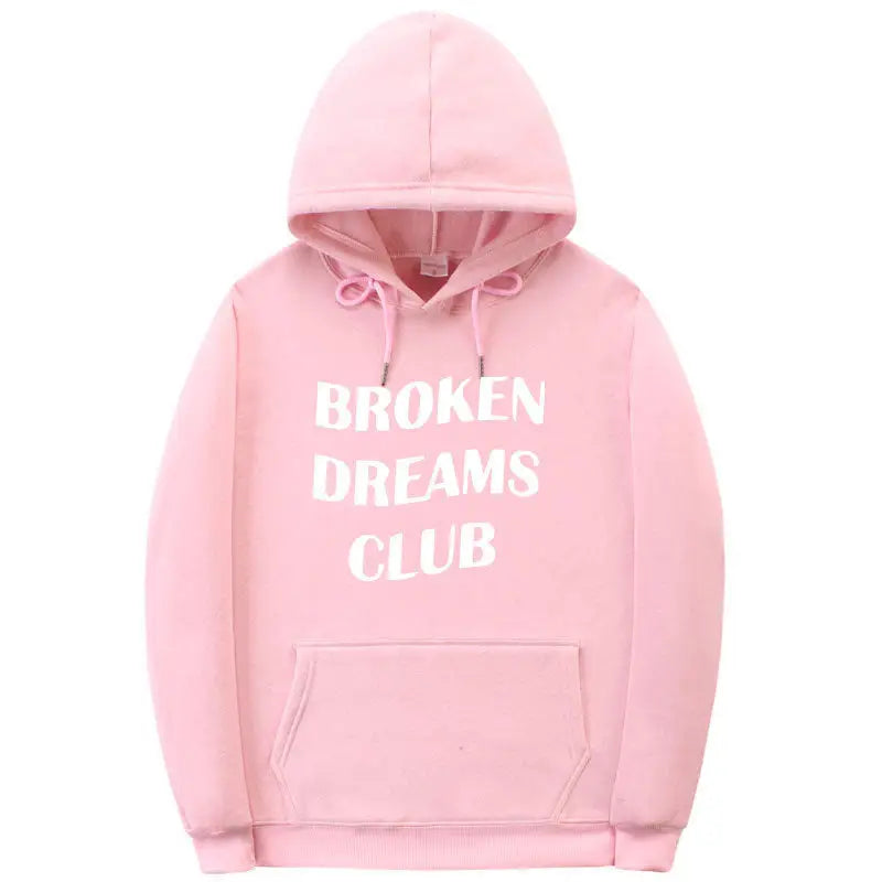 Broken Dreams Club Hoodie Soft Cotton Pullover Pink / S