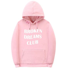 Broken Dreams Club Hoodie Soft Cotton Pullover Pink / S