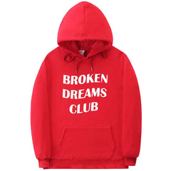 Broken Dreams Club Hoodie Soft Cotton Pullover Red / S