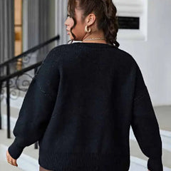 Broken Heart Band Aid Oversized O Neck Sweater