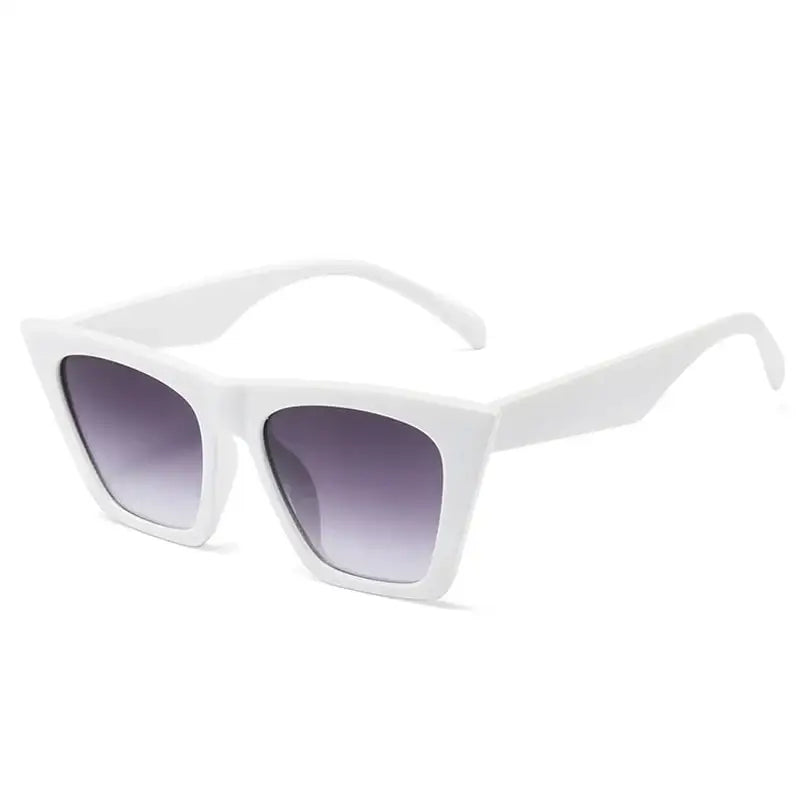 Brown Shades Cat Eye Sunglasses - White Gray