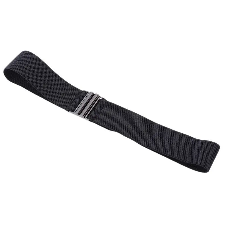 Buckle Black Strap Elastic Band Wide Belt