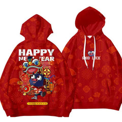 Bull Collection Oversize Hoodie - Red / B / S - Hoodies