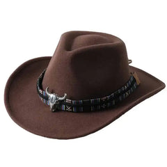 Bull Cowboy Western Rolled Edge Hat Brown