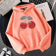 Bunny And Cherries Gesisha Hoodie - Orange cherries / M