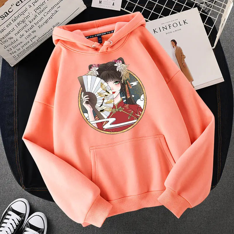 Bunny And Cherries Gesisha Hoodie - Orange Fairy / M