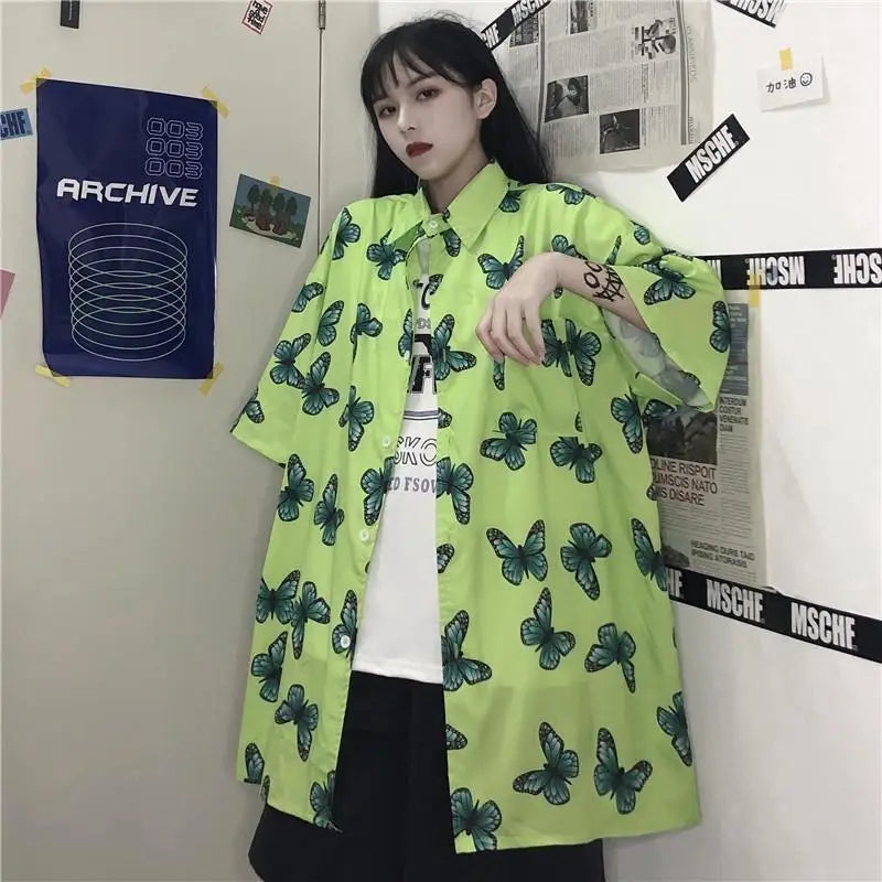 Butterflies Loose Oversize Shirt