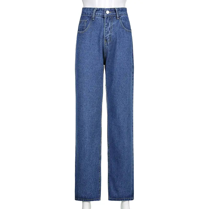 Butterfly High Waisted Denim Jeans Wide Leg Style
