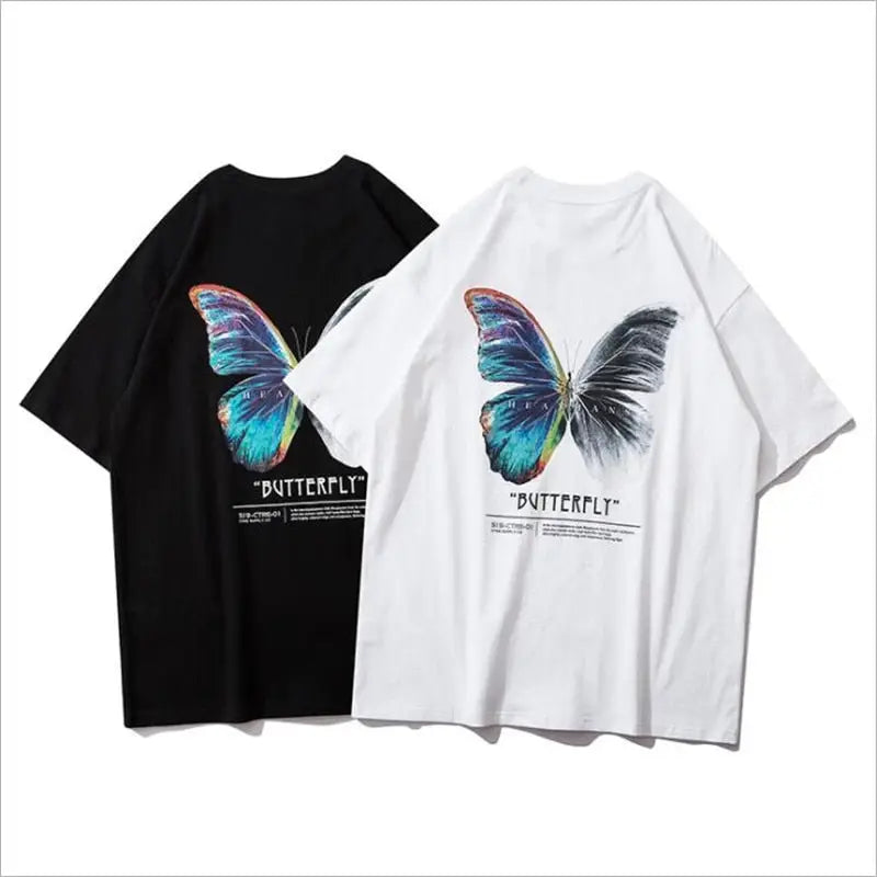 Butterfly Hip Hop Oversized T Shirt for Streetwear