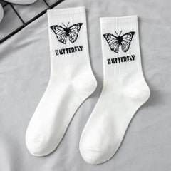 Butterfly Middle-Tube Sock