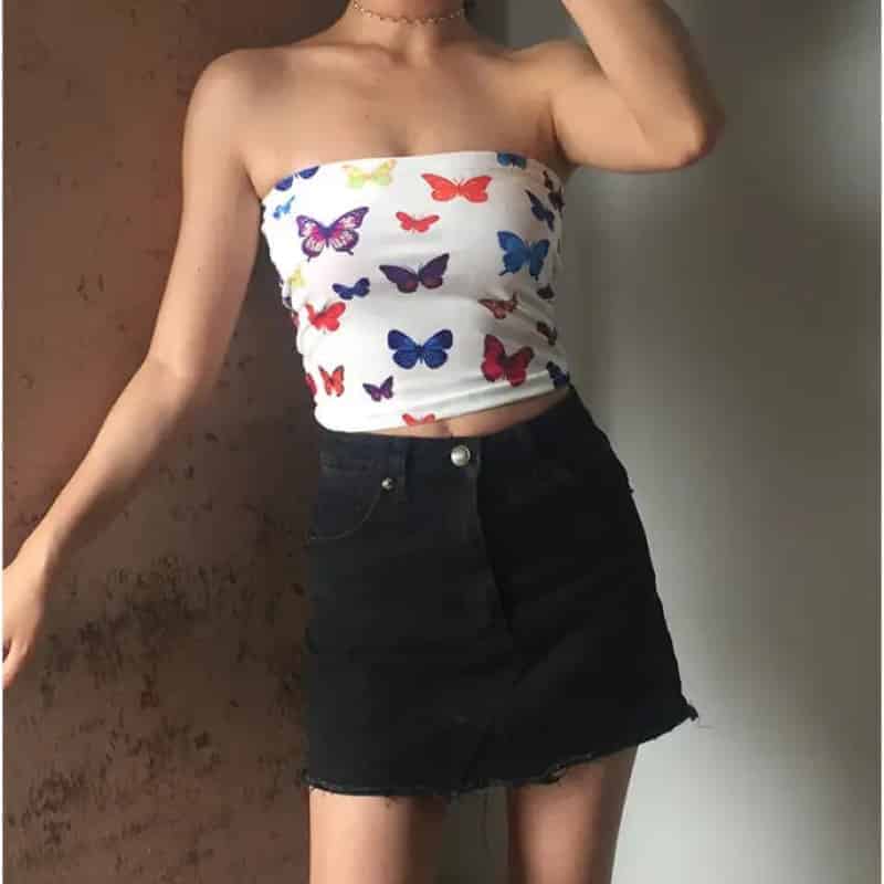Butterfly Shaped Velvet Blouse for Women