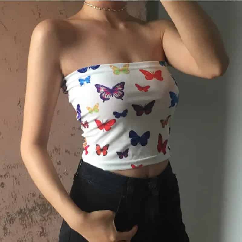 Butterfly Shaped Velvet Blouse for Women Butterflies / L