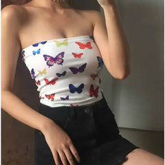 Butterfly Shaped Velvet Blouse for Women Butterflies / S