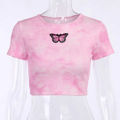 Butterfly Tie Dye Crop-Top