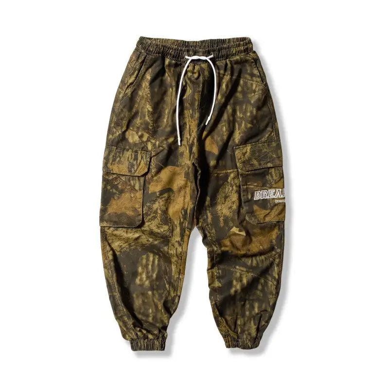 Camouflage Loose Cargo Pants for Everyday Wear Green / L