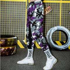 Camouflage Patch Loose Pants with Material Feels Soft