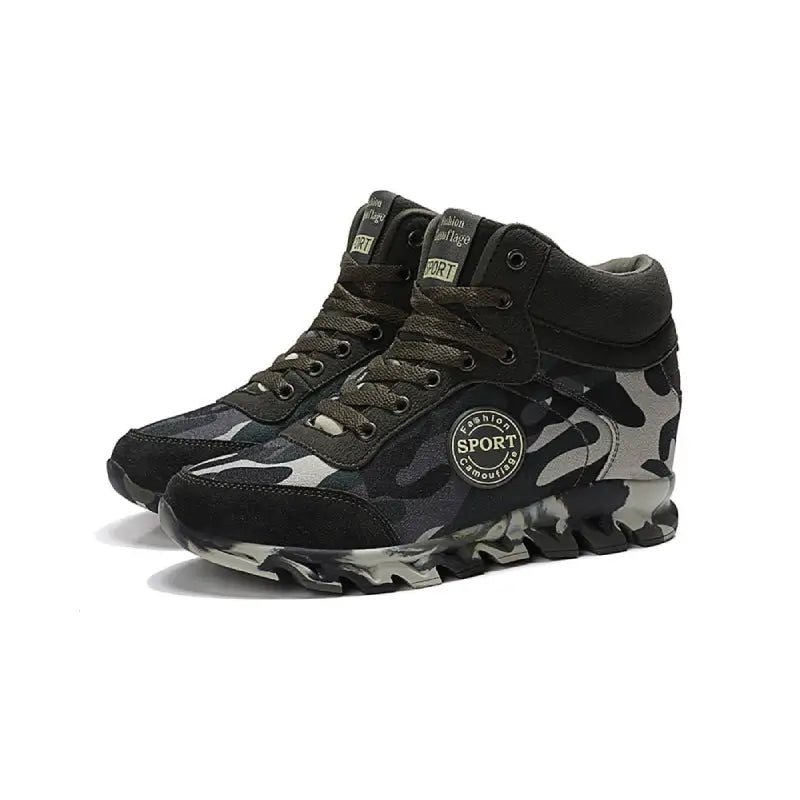 Camouflage Platform Sneakers Shoes with Breathable Mesh / 35