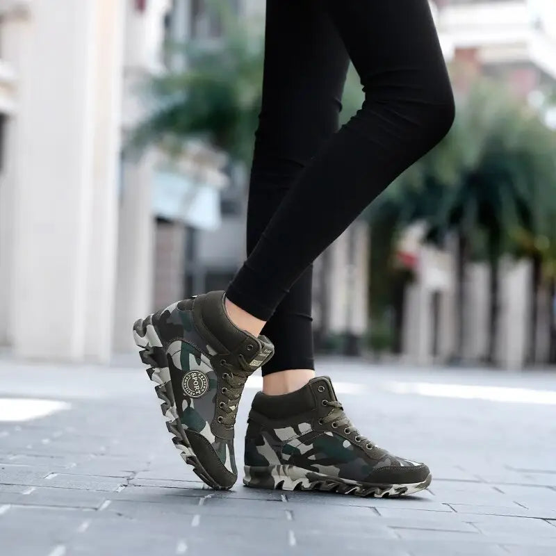 Camouflage Platform Sneakers Shoes with Breathable Mesh