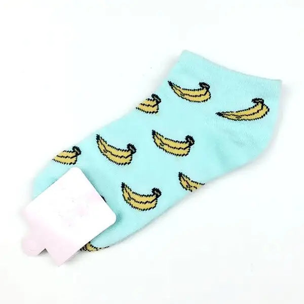 Candy Color Fruits Cotton Sock - Ligth Blue / one size