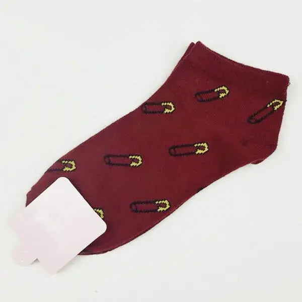 Candy Color Fruits Cotton Sock - Red / one size - Socks