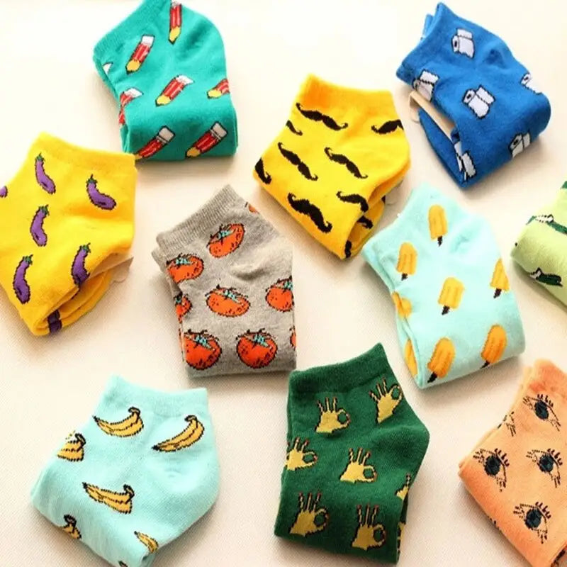 Candy Color Fruits Cotton Sock - Socks