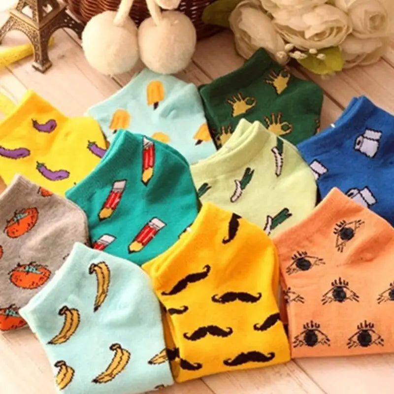 Candy Color Fruits Cotton Sock - Socks