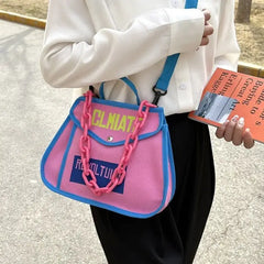 Canvas Handbag Climate Revolution Chain Small Bag