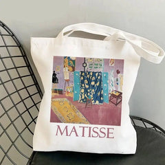 Canvas Matisse Shopping Large Tote Bag Geometric Pattern
