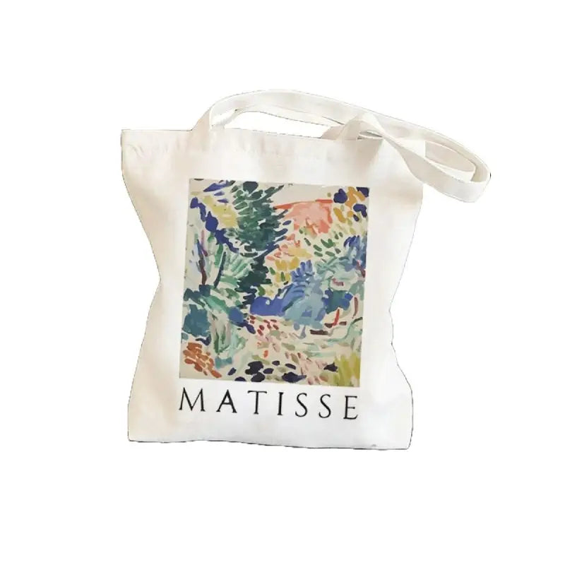 Canvas Matisse Shopping Large Tote Bag Geometric Pattern