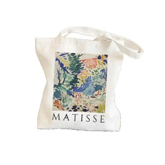 Canvas Matisse Shopping Large Tote Bag Geometric Pattern