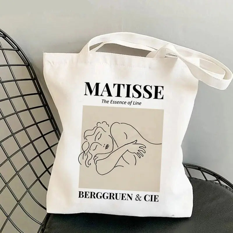 Canvas Matisse Shopping Large Tote Bag Geometric Pattern