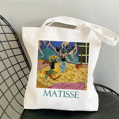 Canvas Matisse Shopping Large Tote Bag Geometric Pattern