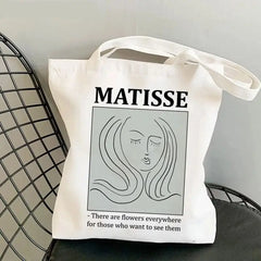 Canvas Matisse Shopping Large Tote Bag Geometric Pattern