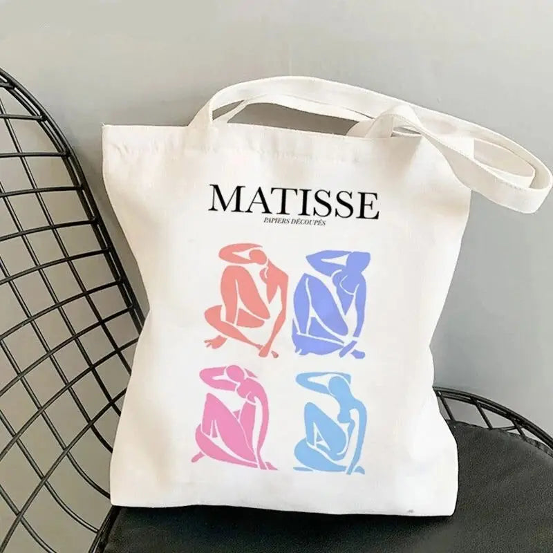 Canvas Matisse Shopping Large Tote Bag Geometric Pattern