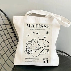 Canvas Matisse Shopping Large Tote Bag Geometric Pattern
