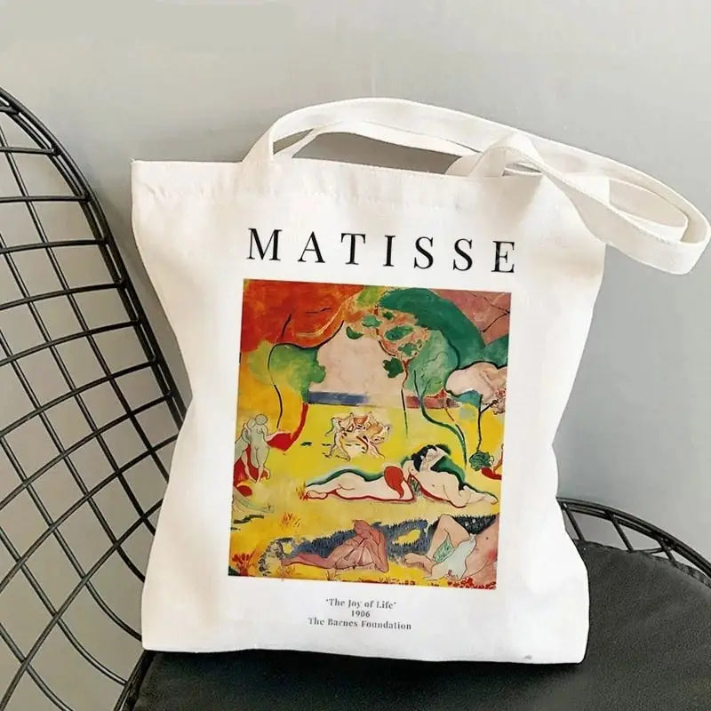Canvas Matisse Shopping Large Tote Bag Geometric Pattern