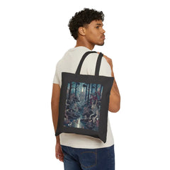 Canvas Tote Bag with Diverse Yokai Creatures Design