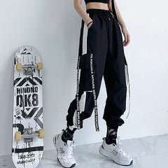 Cargo Pockets High Waist Loose Pants