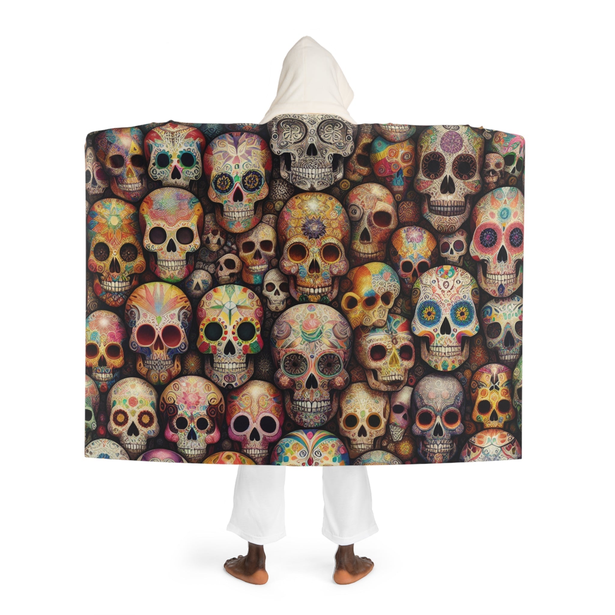 Carmen Dulcero - Sugar Skull Hooded Sherpa Blanket