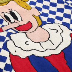 Cartoon Clown Knitted Sweater Cotton Round Neck One Size
