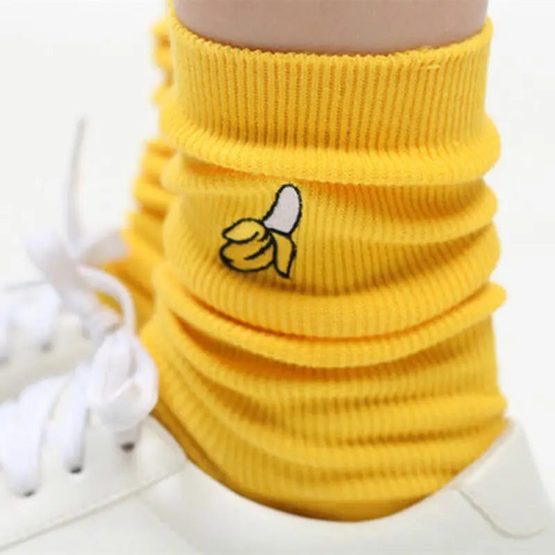 Cartoon Embroidery Fruits Socks