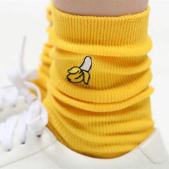 Cartoon Embroidery Fruits Socks