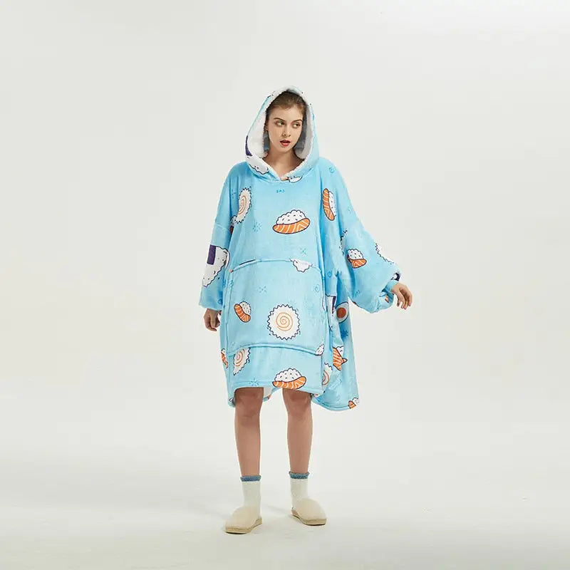 Cartoon Loose Hooded Nightdress